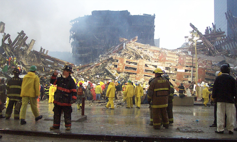 FDNY responders at Ground Zero on 9/11/01